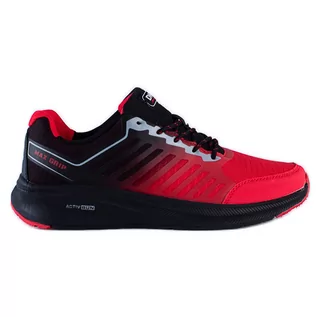 Buty sportowe męskie - Męskie buty sportowe czerwone DK czarne - grafika 1