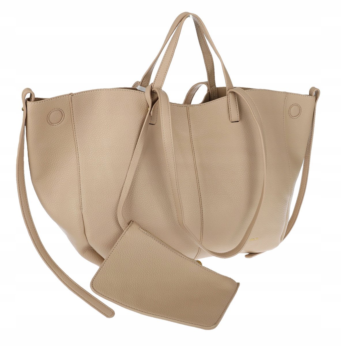 Torebka damska shopperka łódka pojemna na ramię duża torba RS5019 Beżowa