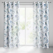 Firany - Firana AIDA 140 x 250 cm przelotki biało-niebieski - miniaturka - grafika 1