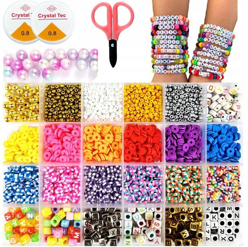 Koraliki Do Robienia Biżuterii Bransoletek Naszyjników Duży Zestaw Diy