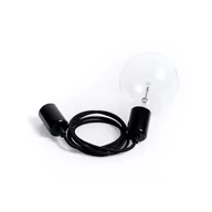 Lampy sufitowe - Loft metal line - 15 czarny tulipan lampa wisząca KOLOROWE KABLE - miniaturka - grafika 1
