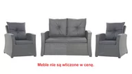Poduszki ogrodowe - Komplet Poduszek Ogrodowych Na Meble Z Rattanu; Zestaw 4- Osobowy: Kanapa+ Fotele (2Szt.)/ Wodoodporne Pikowane Poduszki Ogrodowe, Kolor Antracyt - miniaturka - grafika 1