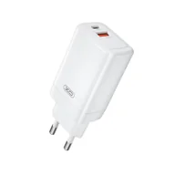 Ładowarki do telefonów - XO ładowarka sieciowa CE17 PD 65W 1x USB-C 1x USB biała - miniaturka - grafika 1
