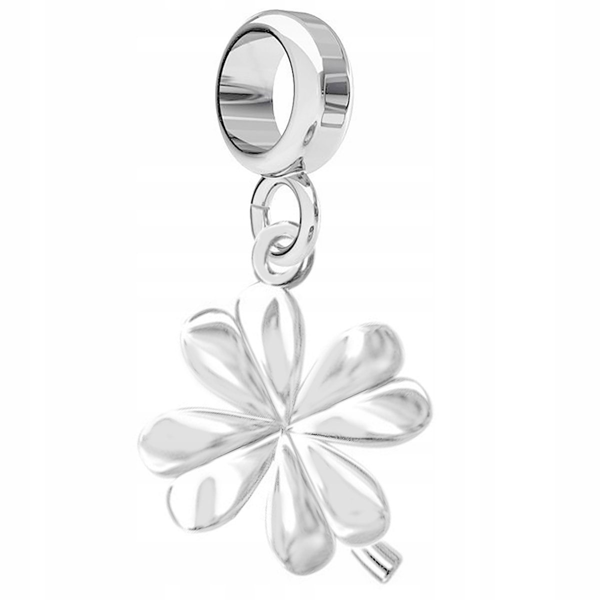 Charms Srebrny z Kwiatkiem Koniczyny Kwiat Koniczynka Koniczyna SREBRO 925