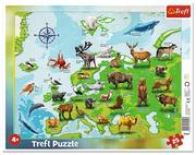 Puzzle - Trefl Puzzle 25el ramkowe Mapa Europy ze zwierzętami 31341 - miniaturka - grafika 1