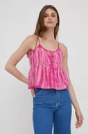Bluzki damskie - Pepe Jeans bluzka bawełniana PAM damska kolor różowy wzorzysta - miniaturka - grafika 1