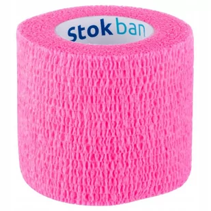 STOKBAN StokBan 5 x 450cm-różowy Bandaż elastyczny samoprzylepny TOW009516 - Apteczki i materiały opatrunkowe - miniaturka - grafika 1