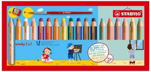 Kredki Woody 3W1 18-Kol. Pastel, Stabilo - Kredki, ołówki, pastele i pisaki - miniaturka - grafika 1