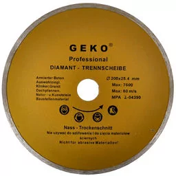 Geko Tarcza diamentowa do gresu betonu 200mm pełna G00249 - Tarcze do pił - miniaturka - grafika 1