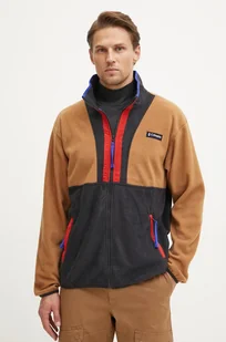 Columbia bluza polarowa Backbowl II Full Zip Fleece kolor brązowy wzorzysta 2090851 - Bluzy męskie - miniaturka - grafika 1