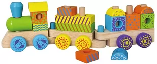 Viga Toys Kolorowa kolejka do ciągnięcia - Pociągi dla dzieci - miniaturka - grafika 2