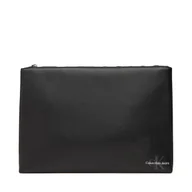 Torby męskie - Saszetka Calvin Klein Jeans Mono Logo Zip Pouch Pu LV04G1049G Czarny - miniaturka - grafika 1