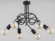 Lampy sufitowe - Czarna lampa sufitowa na 6 żarówek, loftowa ALFA 23176 z serii TANGO - miniaturka - grafika 1