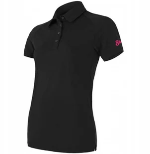 SENSOR MERINO ACTIVE POLO tee ss WOM blk M - Koszulki i topy damskie - miniaturka - grafika 1
