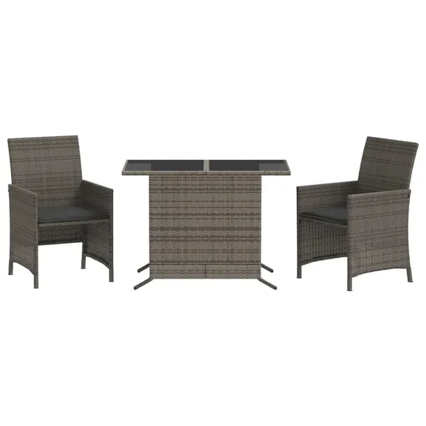 Zestaw Bistro do Ogrodu z Rattanu PE, Stół 100x59x73 cm, Krzesła 51,5x57
