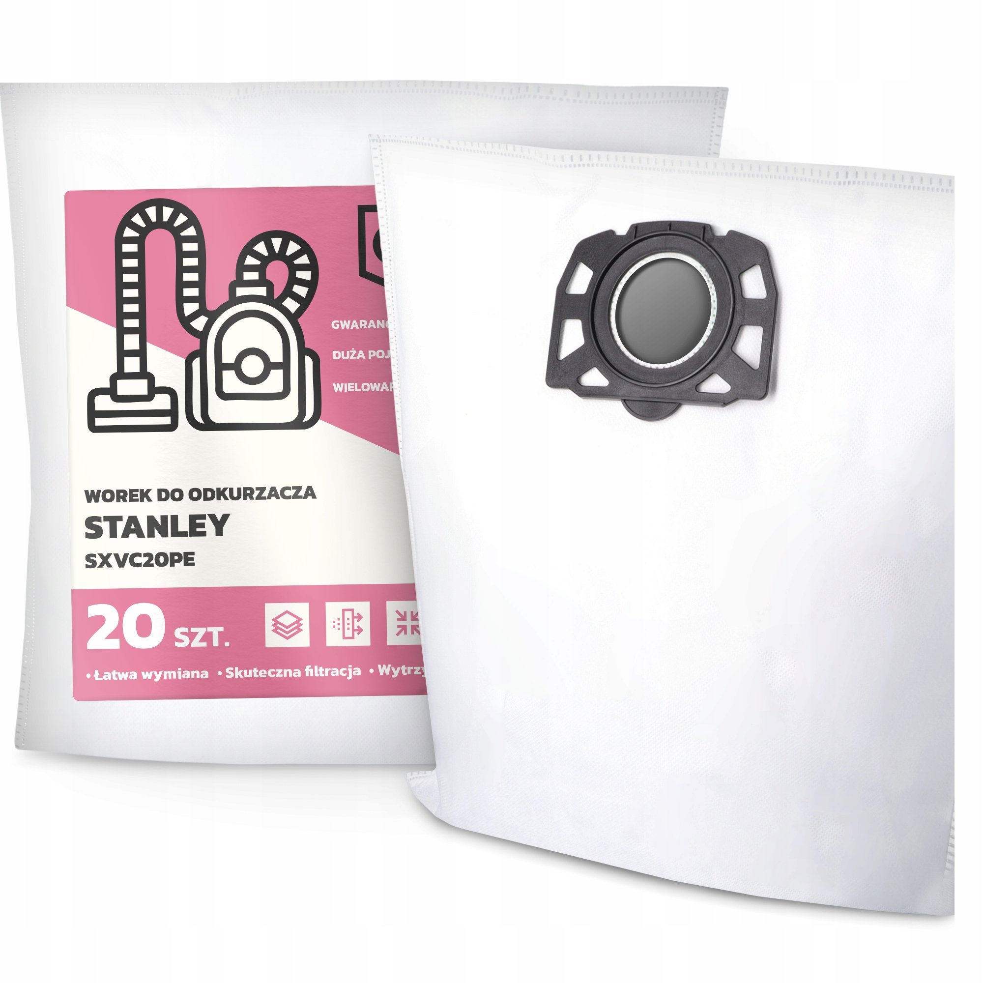 20x Worek do Odkurzacza Stanley SXVC20PE Syntetyczny Flizelinowy Worki D G9