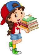 Okleiny - Dziewczyna i książki2 - miniaturka - grafika 1