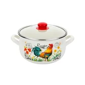 Garnki - Garnek emaliowany Pyza Kogucik z pokrywką 18 cm 2,9 l - miniaturka - grafika 1