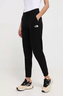 Spodnie damskie - The North Face spodnie dresowe kolor czarny gładkie - grafika 1