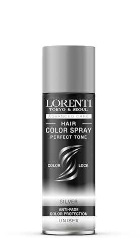 LORENTI TOKYO & SEOUL Color lakier do włosów Silver – 150 ml – farba do włosów do przebierania i makijażu na karnawał, Halloween i imprezę tematyczną – farba do włosów zmywalna – Color Hair Spray