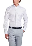 Koszule męskie - Eterna Męska koszula Slim FIT Cover Twill White UNI Super długi rękaw, 15,5, biały, 38-Dlugie - miniaturka - grafika 1