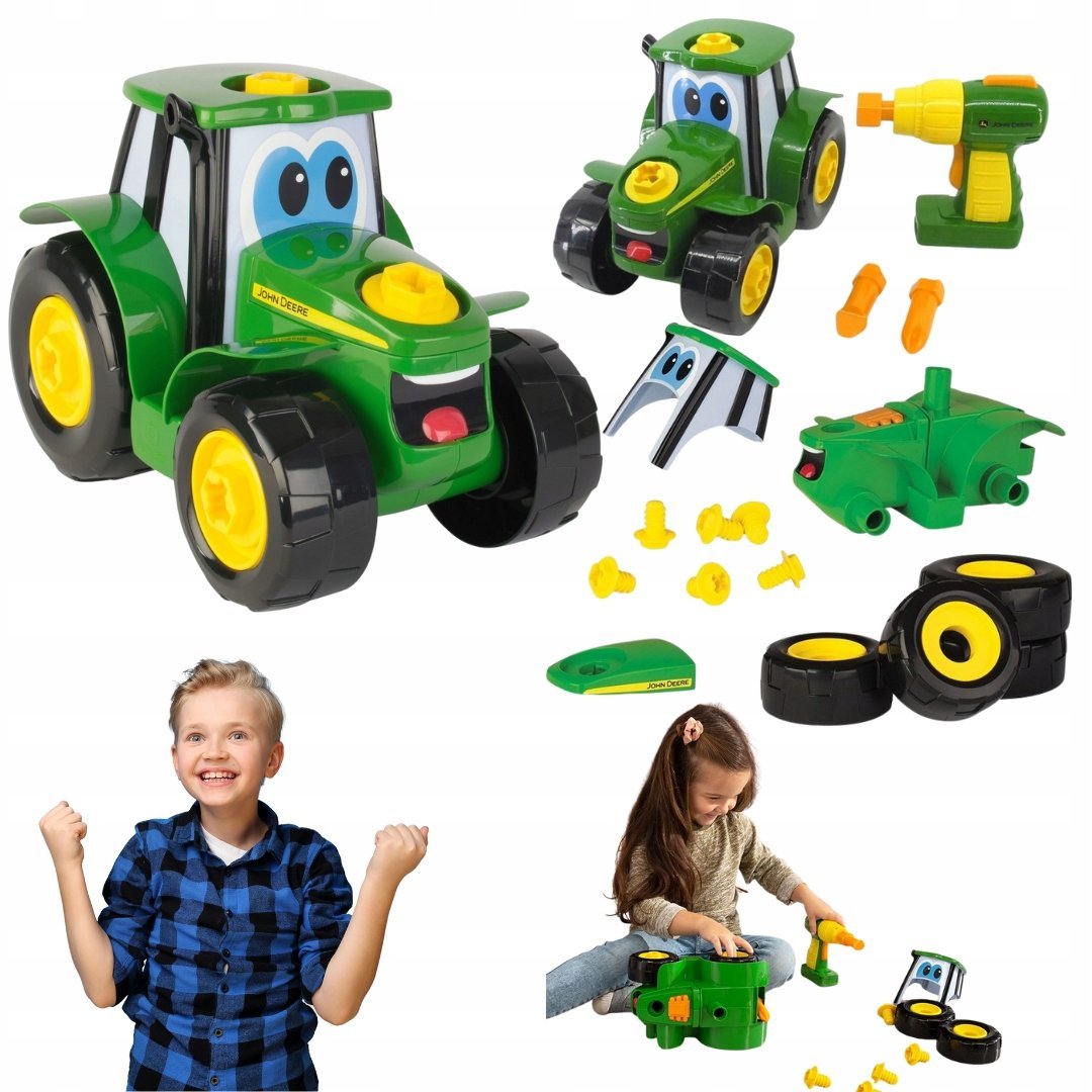 DUZY TRAKTOR JOGNNY JOHN DEERE DLA DZIECI ZABAWKA DLA 2 LATKA DO SKLADANIA