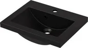 Umywalki - Umywalka dolomitowa Clever-500 czarna matowa - miniaturka - grafika 1