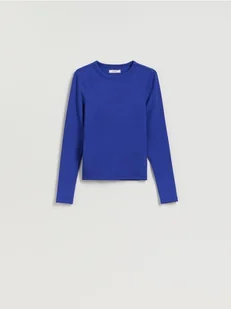 Reserved - Longsleeve z modalem - niebieski - Bluzki damskie - miniaturka - grafika 1