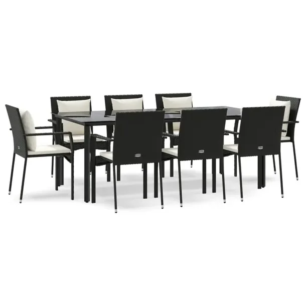 Zestaw Mebli Ogrodowych z Rattanu PE, Stół 200x100x74 cm, Krzesła 59x53,