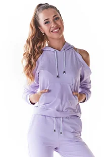 Krótka Bluza z Rozcięciami na Ramionach - Purpurowa - Infinite You - Bluzy damskie - miniaturka - grafika 1