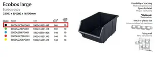 Pojemnik warsztatowy Ecobox duży 10 szt+ etykiety - Etykiety do drukarek - miniaturka - grafika 2