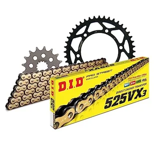 Zestaw łańcuchów DID stal 525VX3 / 108 nitowy zamek do Suzuki GSX-R 750 ccm rok prod. 1998-1999 - Części motocyklowe - miniaturka - grafika 1