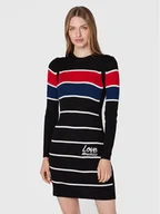 Sukienki - LOVE MOSCHINO Sukienka dzianinowa WSE1611X 1148 Czarny Slim Fit - miniaturka - grafika 1