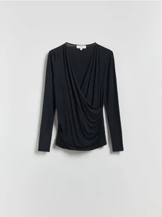 Reserved - Bluzka z modalem - czarny - Bluzki damskie - miniaturka - grafika 1