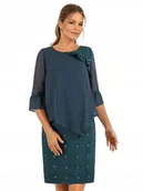 Sukienki - Sukienka Atena 46 wizyta wesele komunia wizyta - miniaturka - grafika 1