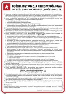 DB023 OGÓLNA INSTRUKCJA PRZECIWPOŻAROWA DLA SZKÓŁ, HN - PŁYTA ELASTYCZNA 0,4MM; (245X350MM) - Instrukcje stanowiskowe BHP - miniaturka - grafika 1