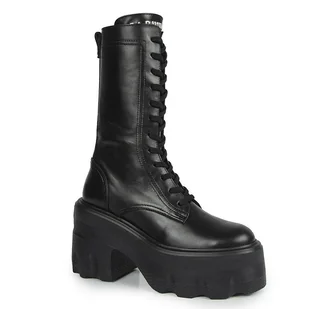 Czarne botki workery damskie Carinii B9905 skóra platforma modne r.36 - Botki damskie - miniaturka - grafika 1
