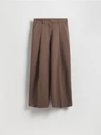 Spodnie damskie - Reserved - Luźne spodnie z kantem - brązowy - miniaturka - grafika 1