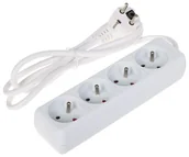 Listwy zasilające - Inny LISTWA ZASILAJĄCA PR-1.5M-4G/W (4 GNIAZDA) 1.3m - miniaturka - grafika 1