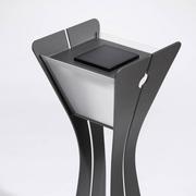 Lampy ogrodowe - LES JARDINS Lampa solarna LED Osmoz z aluminium, szara - miniaturka - grafika 1