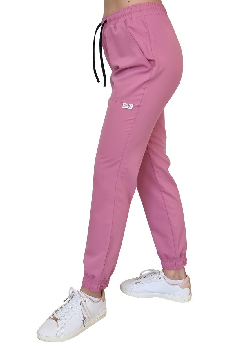 Joggery medyczne brudny róż casual premium roz. XL