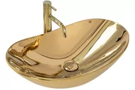 Umywalki - Rea Łazienka z wyobraźnią Umywalka Nablatowa Royal Złota U4545 - miniaturka - grafika 1