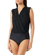 Koszulki i topy damskie - Pinko Damska koszulka INES Body Crepe De Chine Jacqu, Z99_Black Limuzyna, UK 20, Z99_czarna limuzyna, 46 - miniaturka - grafika 1