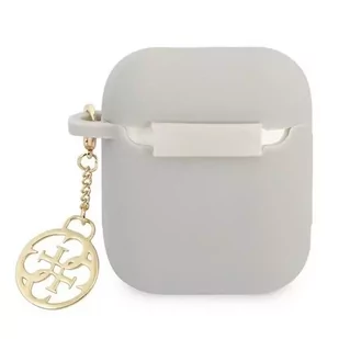 Guess GUA2LSC4EG AirPods cover szary/grey Silicone Charm 4G Collection - Akcesoria do słuchawek - miniaturka - grafika 2