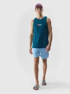 Koszulki męskie - Tank top regular z nadrukiem męski 4F 4FWSS24TTSHM1291-46S Zielony - miniaturka - grafika 1