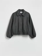 Kurtki damskie - Reserved - Kurtka bomberka z kołnierzykiem - ciemnoszary - miniaturka - grafika 1