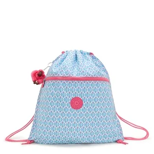 Kipling Supertaboo, Średni Plecak (ze Sznurkiem), 0 x 39.5 x 45 cm, Dreamy Geo C (Niebieski) - Plecaki - miniaturka - grafika 1
