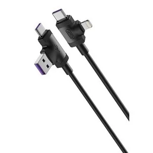 Kabel USB/USB Typ-C - USB Typ-C/Lightning XO NB237 4w1 3A 1 m Czarny - Kable USB - miniaturka - grafika 1
