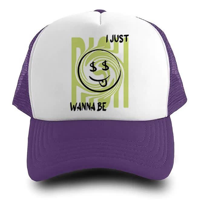 Czapka Daszek Fiolet Na Wiosnę WANNA BE RICH Wzory