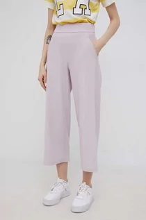 Spodnie damskie - JDY spodnie damskie kolor fioletowy fason culottes high waist - grafika 1